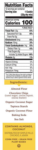 Simple Mills Chocolate Chip Cookie Almond Flour Mix 9.4 oz