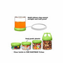 4 Compartment Twist Lock, Stackable, Leak-Proof, Food Storage, Snack Jars & Portion Control Lunch Box by BariatricPal