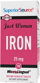 Superior Source Just Women Iron 25mg MicroLingual® Instant Dissolve Tablets