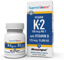 Superior Source Vitamin K2 100 MCG (MK-7) with Vitamin D3 5000 IU MicroLingual® Instant Dissolve Tablets