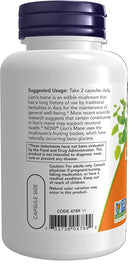 NOW Lion's Mane, 500 mg 60 veg capsules