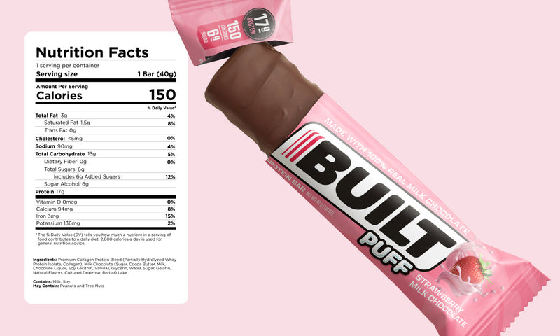 Built Bar Protein Puffs - Strawberry Milk Chocolate