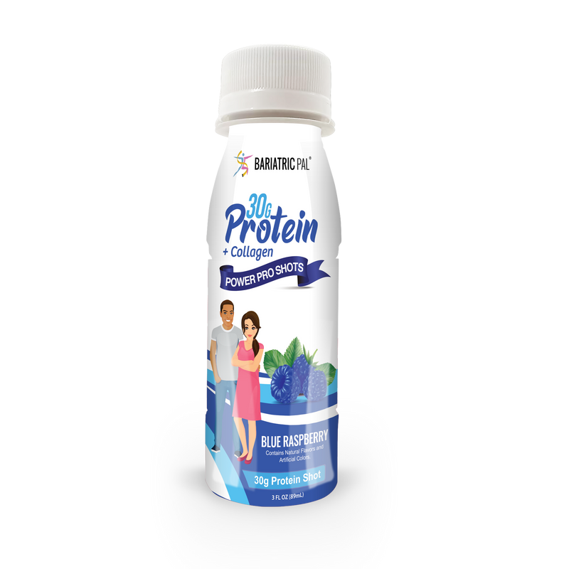 BariatricPal 30g Whey & Collagen Complete Protein Power Pro Shots - Blue Raspberry