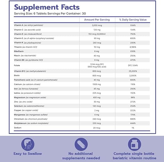 Bari Life Complete "All-In-One" Bariatric Multivitamin Tablets (Non-Chewable)