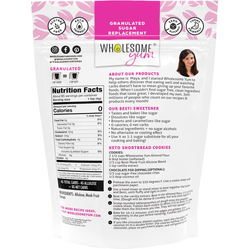 Wholesome Yum Besti Monk Fruit Allulose Blend - Granulated