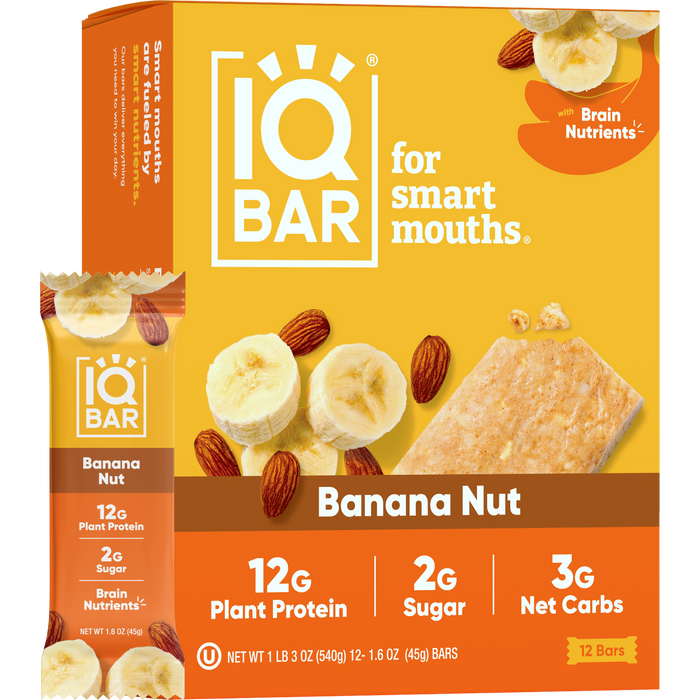 IQBar Vegan and Keto Protein Bars - Banana Nut