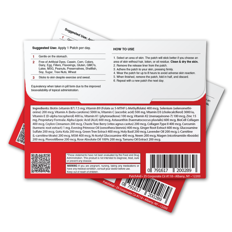 Biotin Plus Vitamin Patch for Hair, Skin, and Nails by PatchAid