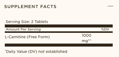 Solgar® L-Carnitine 500mg - 60 Tablets