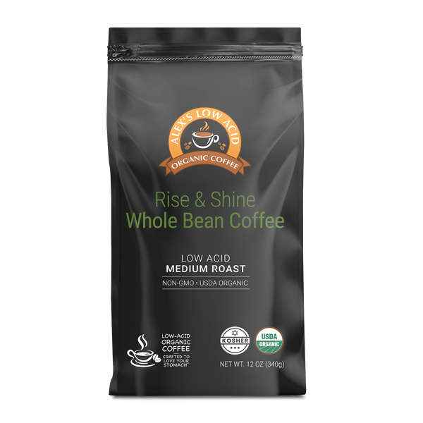 Alex's Low-Acid Organic Coffee™ - Rise and Shine Whole Bean (12oz)