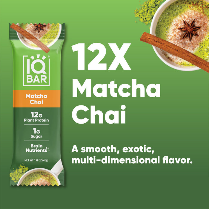 IQBar Vegan and Keto Protein Bars - Matcha Chai