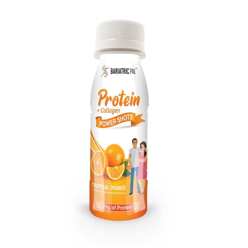 BariatricPal 25g Whey & Collagen Complete Protein Power Shots - Tropical Orange