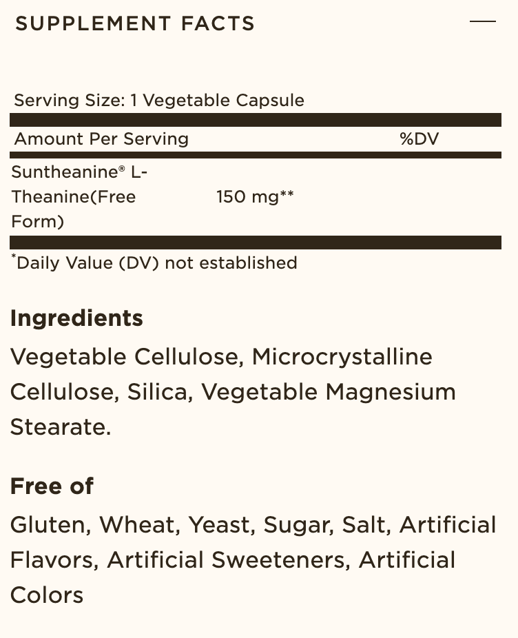 Solgar L-Theanine 150 mg, 60 Vegetable Capsules