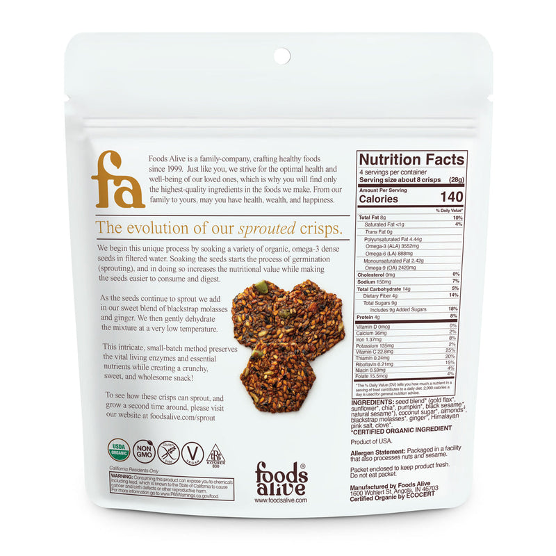 Foods Alive Sprouted Crisps