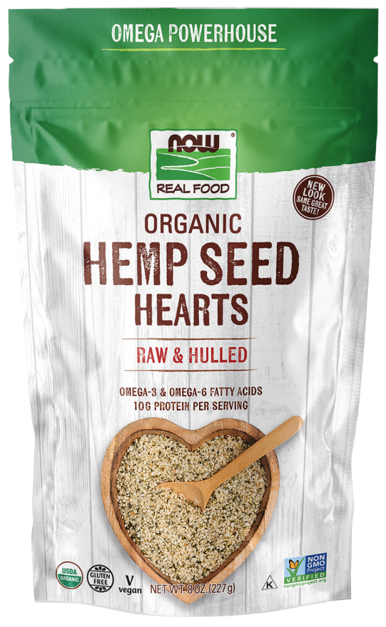 NOW Hemp Seed Hearts, Organic 8 oz.