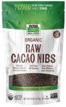 NOW Cacao Nibs, Organic & Raw 8 oz.