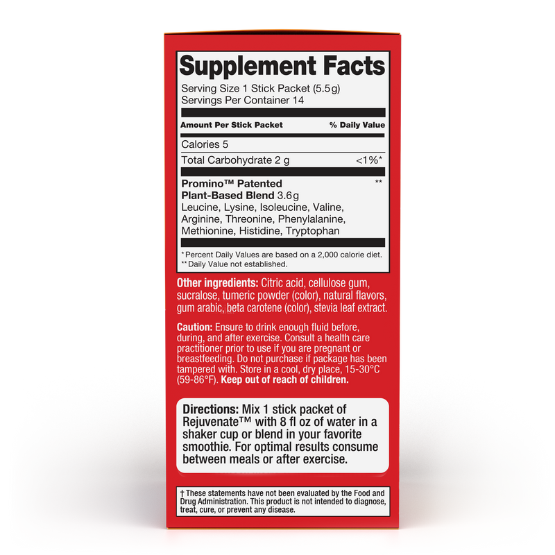 Rejuvenate Plant-Based Amino Muscle Activator, 14 Stick Packets, 0.19 oz (5.5g)