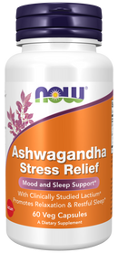NOW Ashwagandha Stress Relief Veg Capsules, 60 capsules