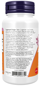 NOW Ashwagandha Stress Relief Veg Capsules, 60 capsules