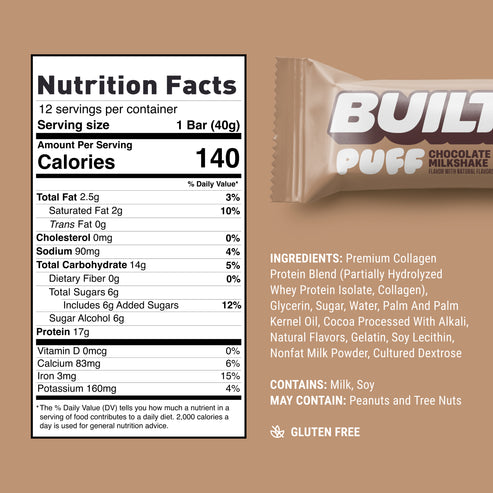 Built Bar Protein Puffs - Chocolate Milkshake