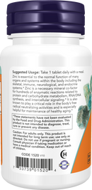 NOW Zinc 50mg 100 Tablets