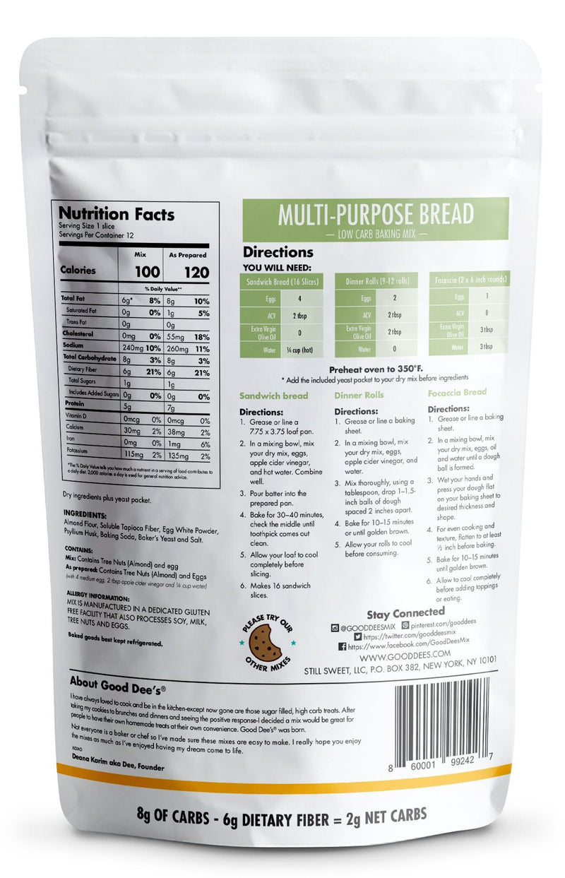 Good Dee's Low Carb Multi Purpose Bread Mix 9.1 oz 