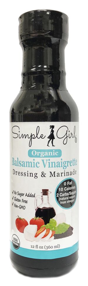 Simple Girl Low Sugar Dressing & Marinade 12 fl oz, Balsamic Vinaigrette 