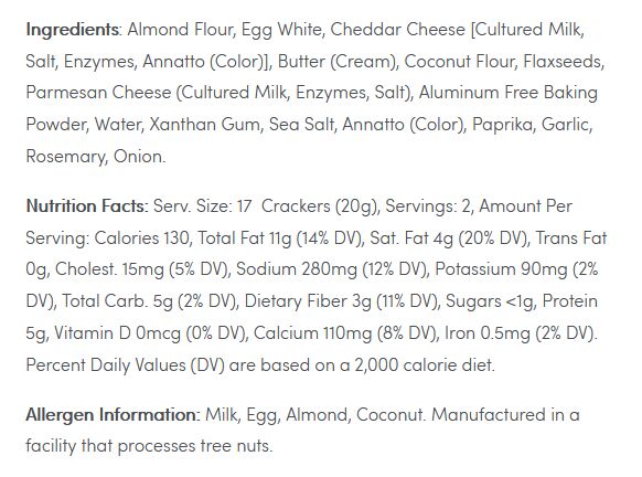 Fat Snax Almond Flour Crackers