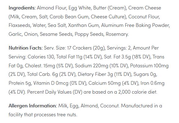 Fat Snax Almond Flour Crackers