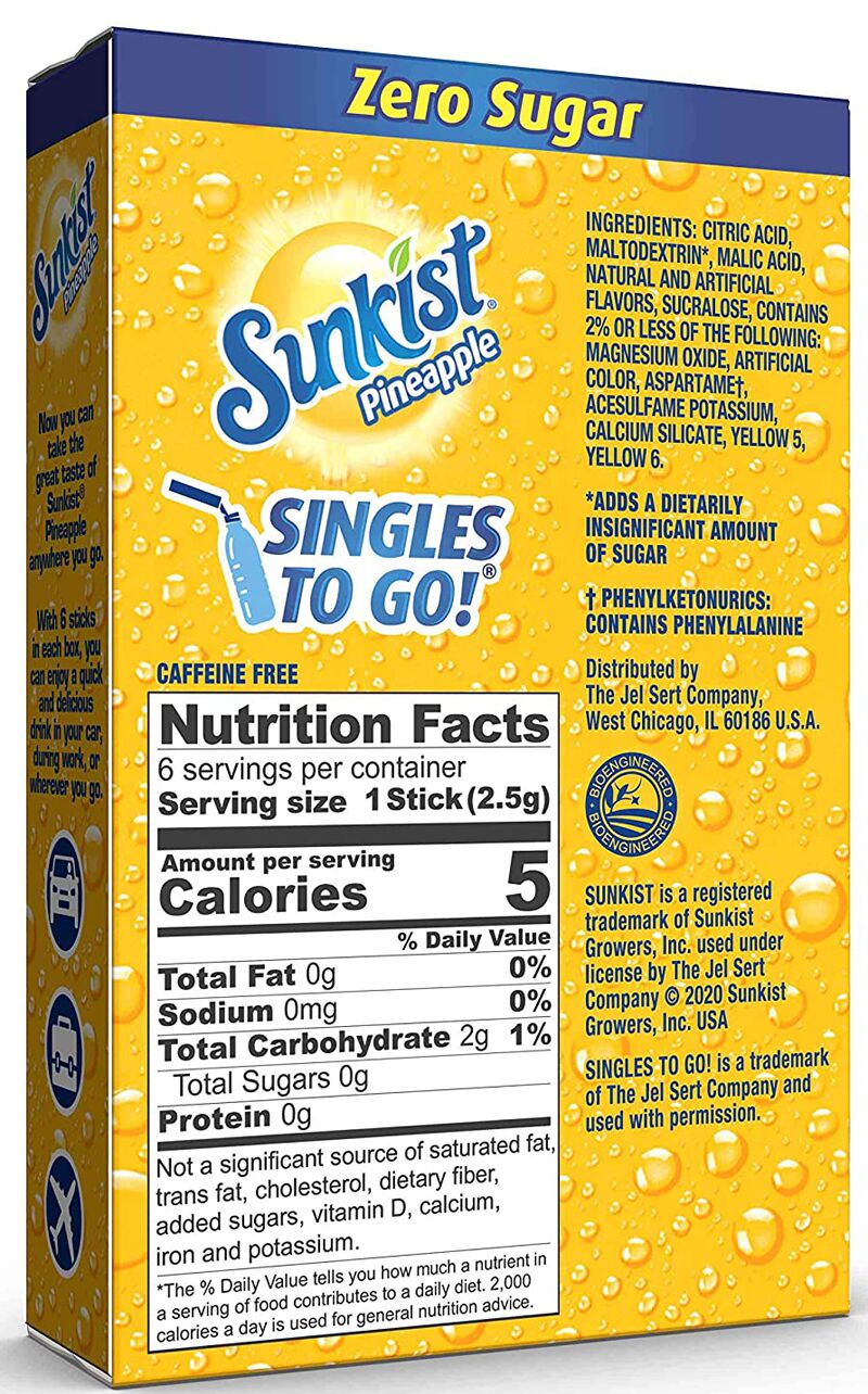 Sunkist Zero Sugar Singles-to-Go