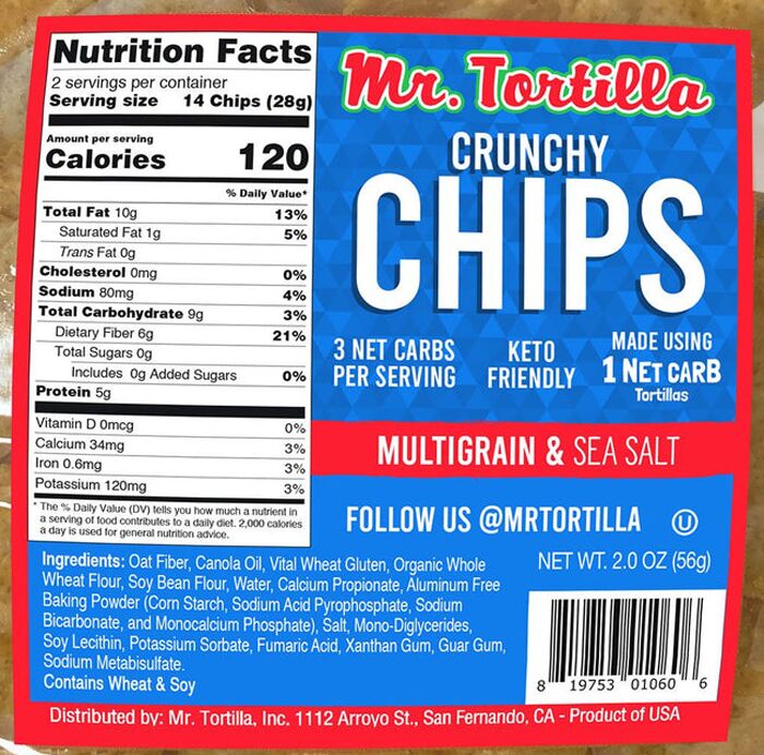 Mr Tortilla Low Carb Tortilla Chips