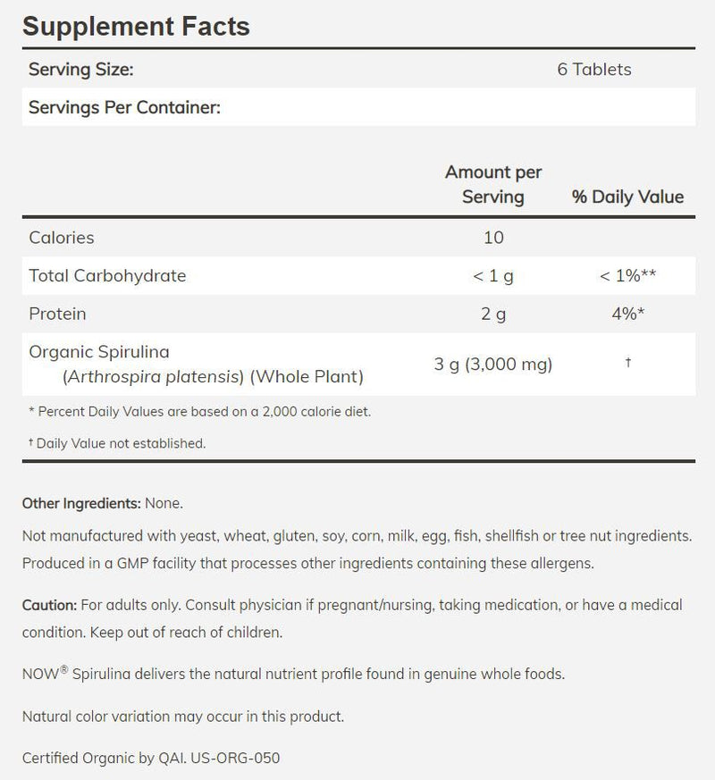 NOW Spirulina
