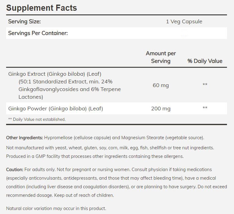 NOW Ginkgo Biloba