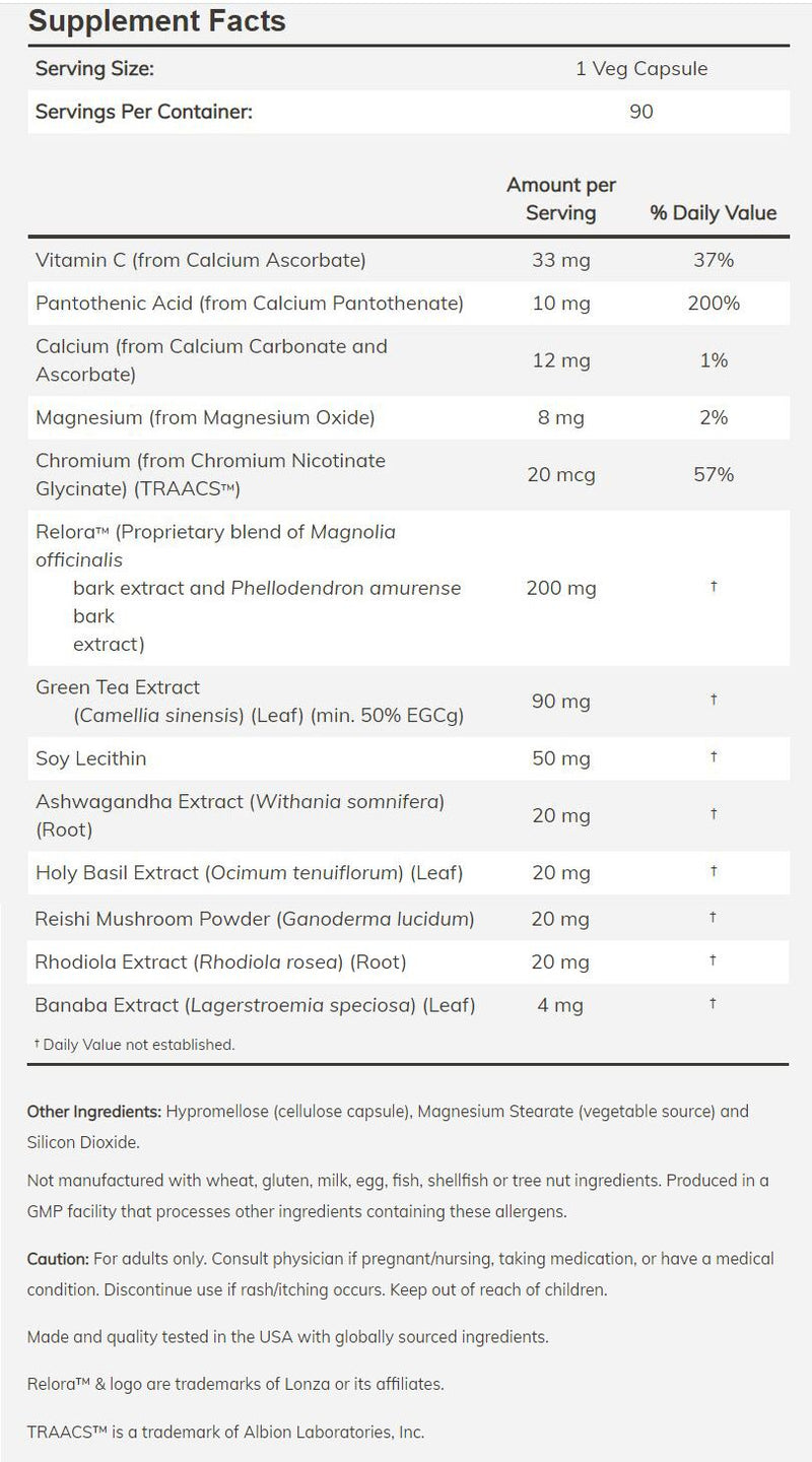 NOW Adrenal Stress Support with Relora™ 90 veg capsules 