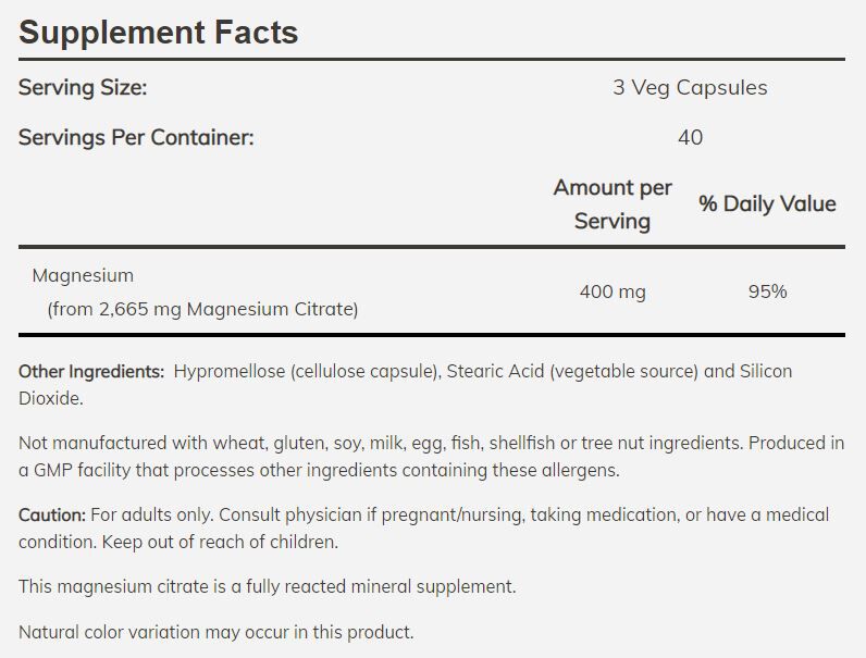 NOW Magnesium Citrate