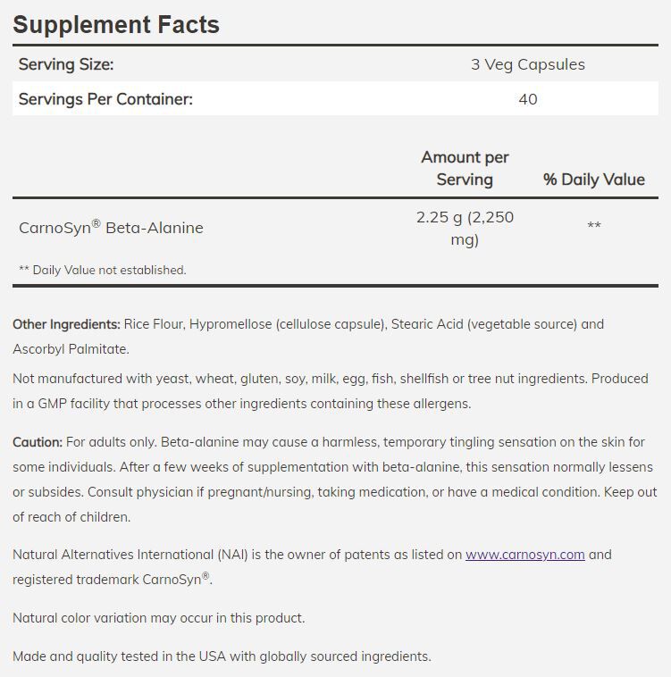 NOW Beta-Alanine