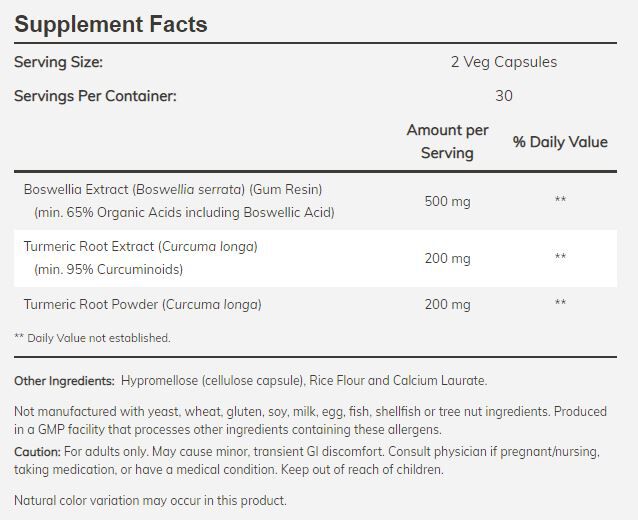 NOW Boswellia Extract 120 veg capsules 