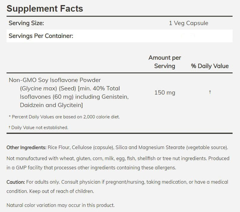 NOW Soy Isoflavones 120 veg capsules 