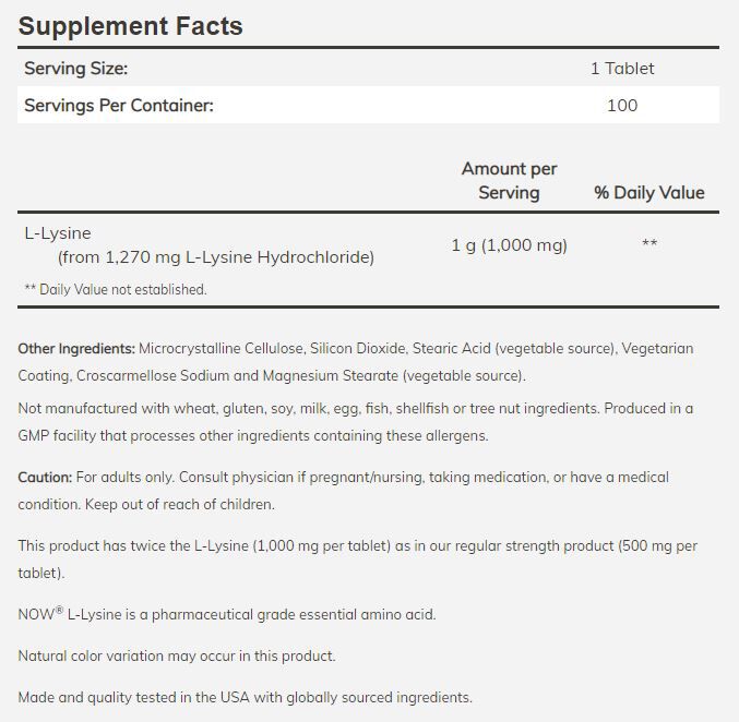 NOW L-Lysine