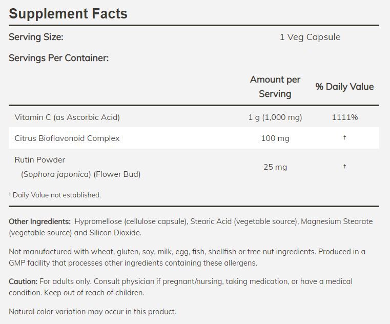 NOW C-1000 with 100 mg of Bioflavonoids