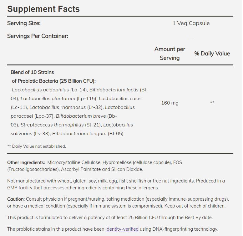 NOW Probiotic-10, 25 Billion