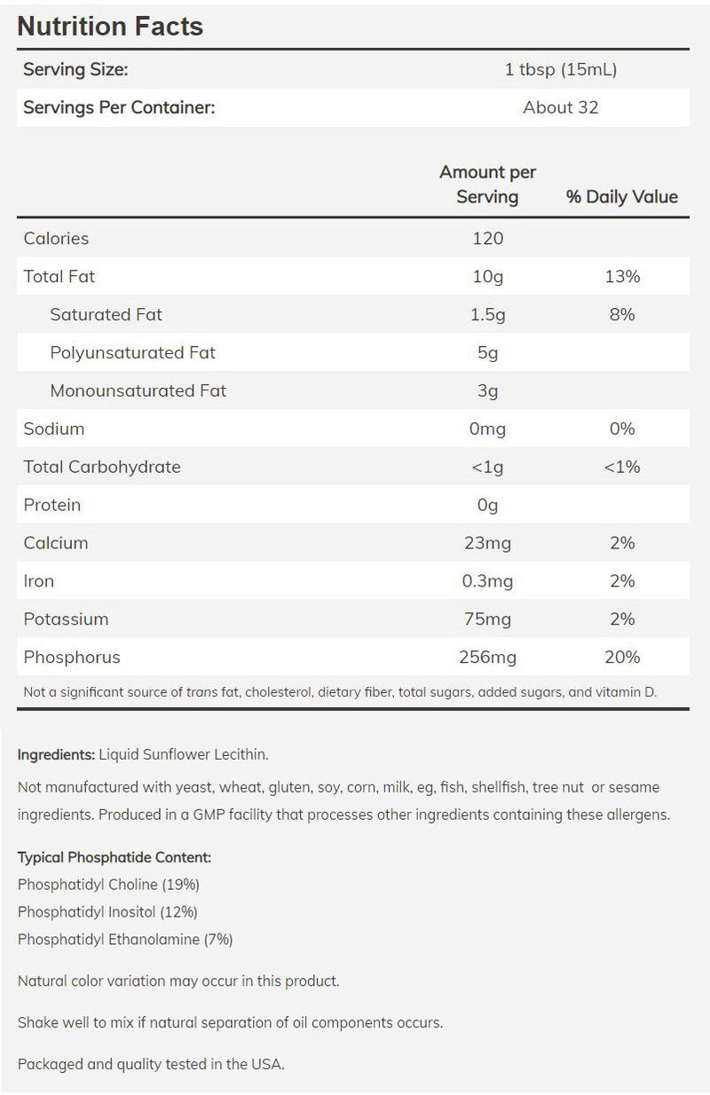 NOW Sunflower Lecithin, Liquid 16 fl oz. 