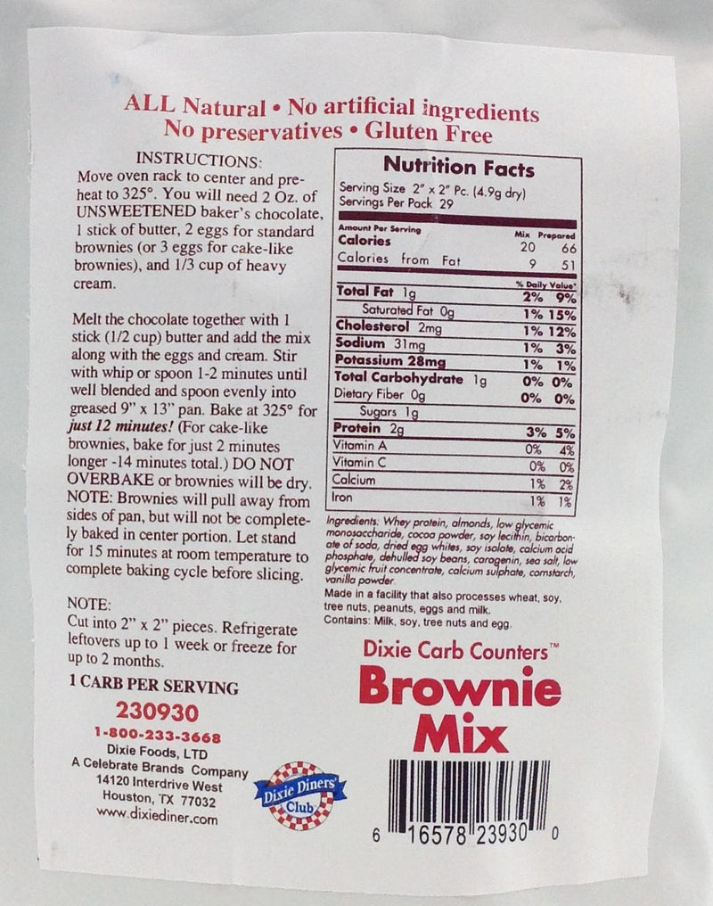 Dixie USA Carb Counters Brownie Mix