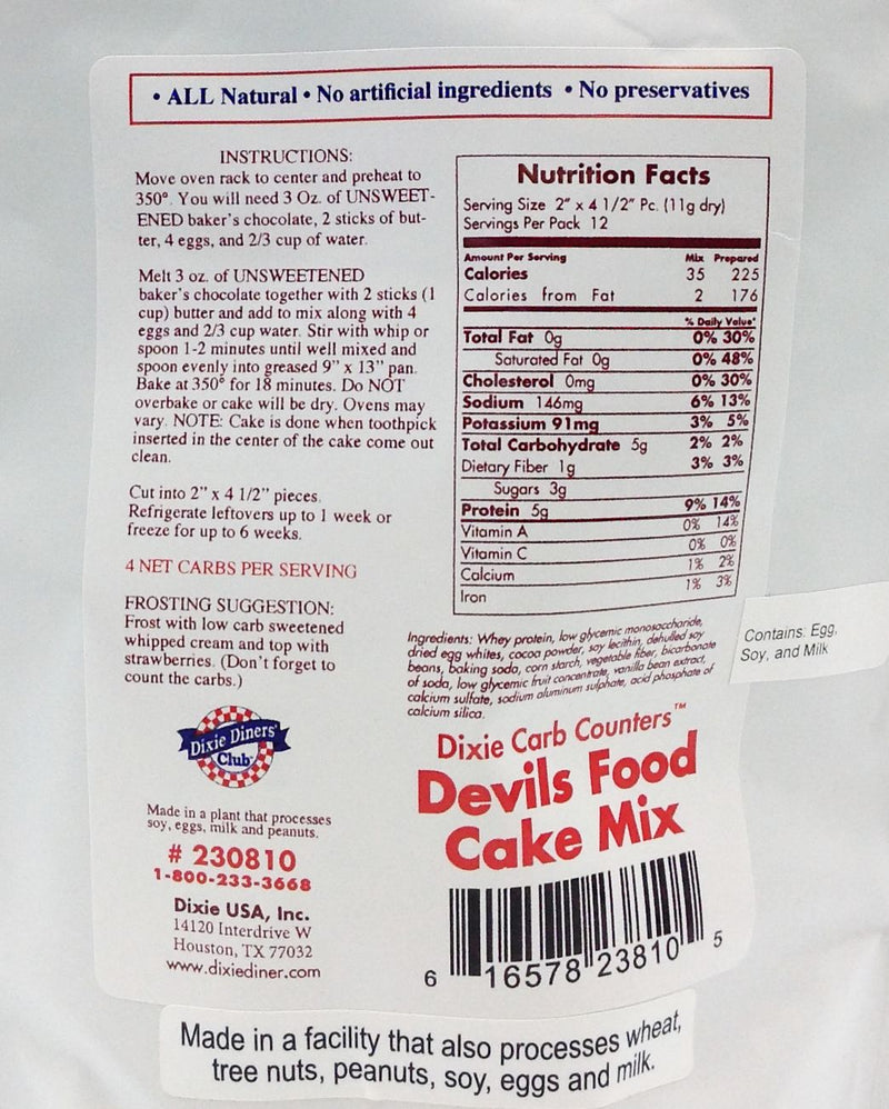 Dixie USA Carb Counters Cake Mix 4.9 oz. 