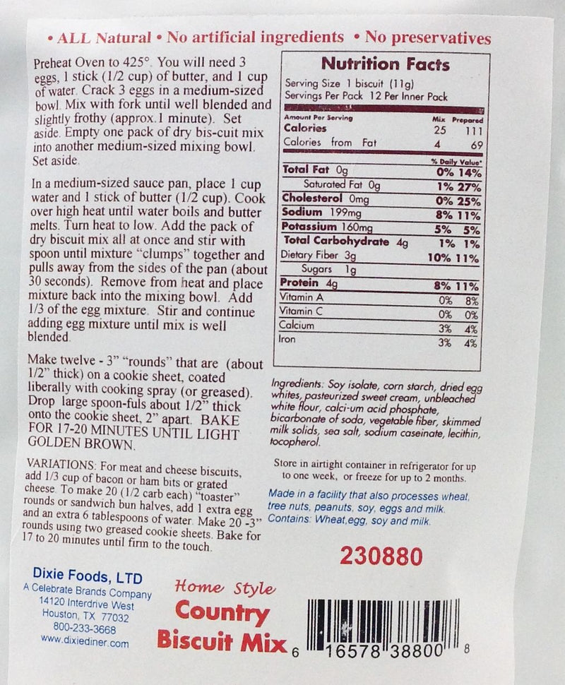 Dixie USA Carb Counters Country Biscuit Mix 9.3 oz. 