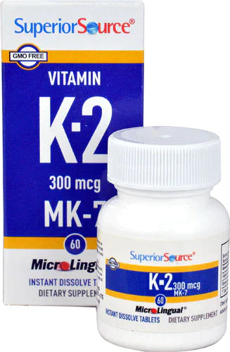 Superior Source Vitamin K2 300 MCG (MK-7) MicroLingual® Instant Dissolve Tablets 