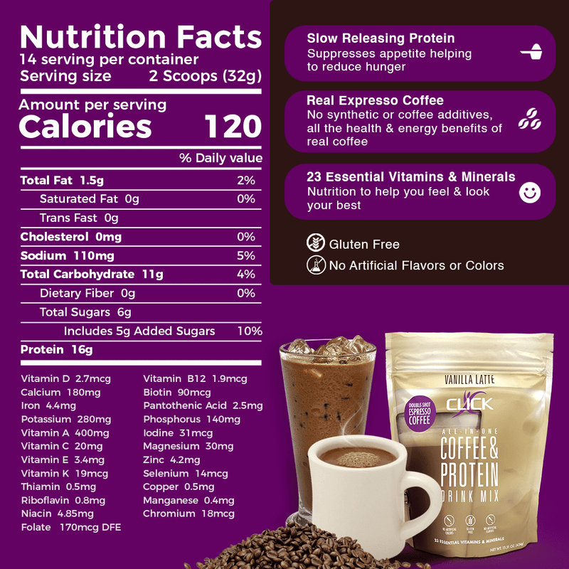 Click Coffee & Protein Drink Mix