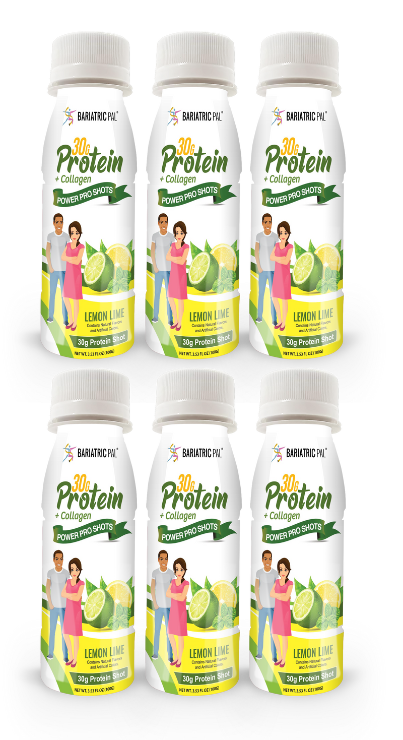 BariatricPal 30g Whey & Collagen Complete Protein Power Pro Shots - Lemon Lime