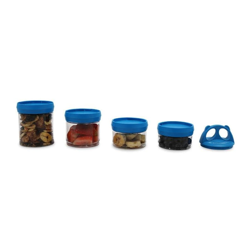 4 Compartment Twist Lock, Stackable, Leak-Proof, Food Storage, Snack Jars & Portion Control Lunch Box by BariatricPal 