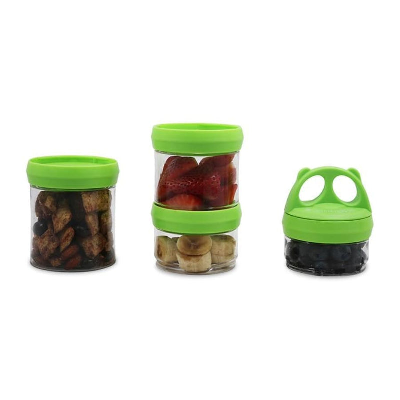 4 Compartment Twist Lock, Stackable, Leak-Proof, Food Storage, Snack Jars & Portion Control Lunch Box by BariatricPal 