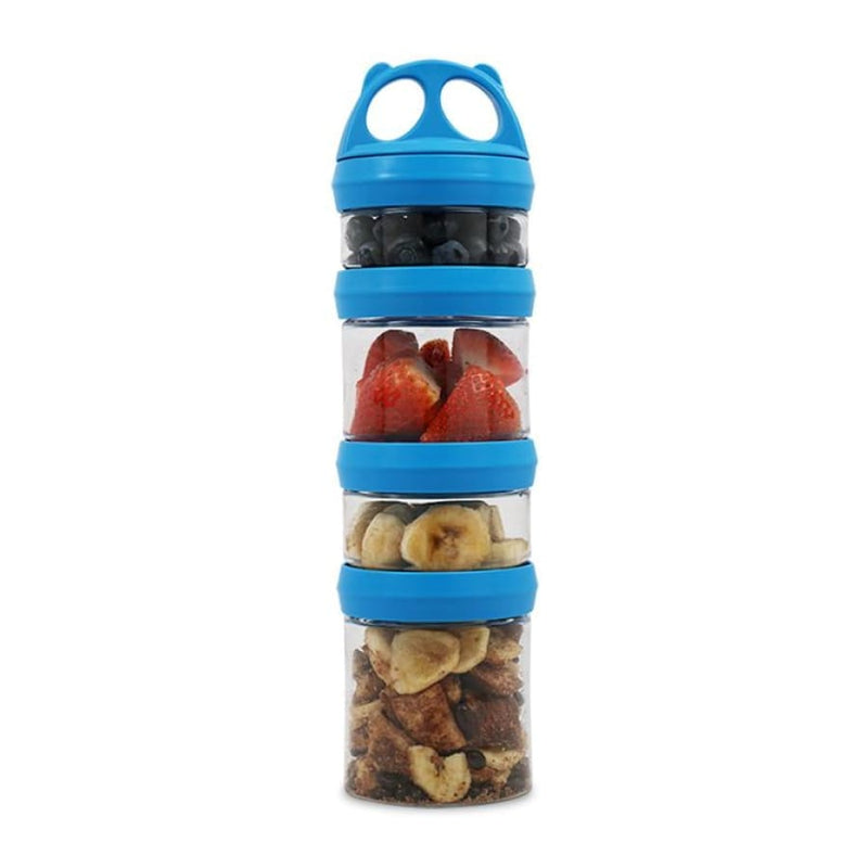 4 Compartment Twist Lock, Stackable, Leak-Proof, Food Storage, Snack Jars & Portion Control Lunch Box by BariatricPal 